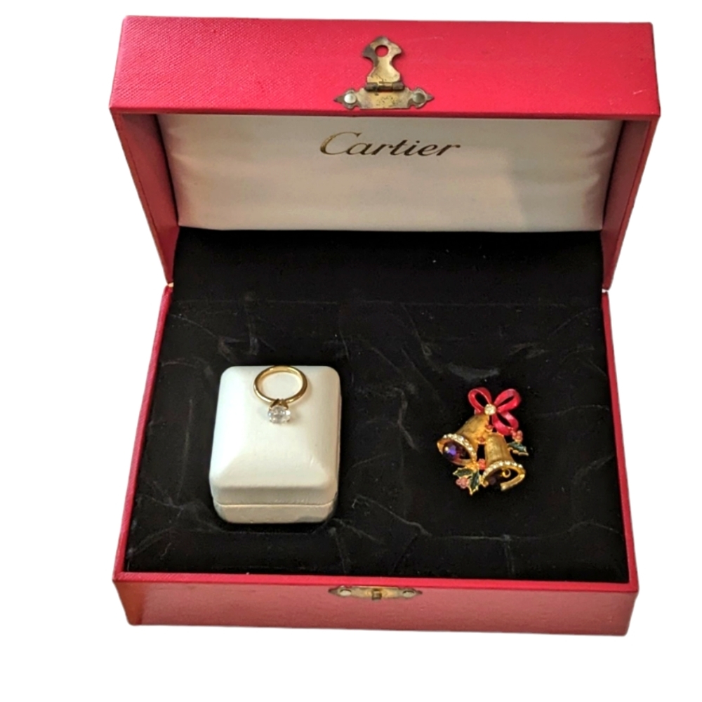 Vintage Cartier classsic velvet lined Jewelry Luxury box - Picture 9 of 16